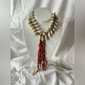 GLASS BEADED NECKLACE BLUE